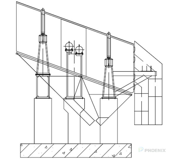 Vibration screen installation sketch