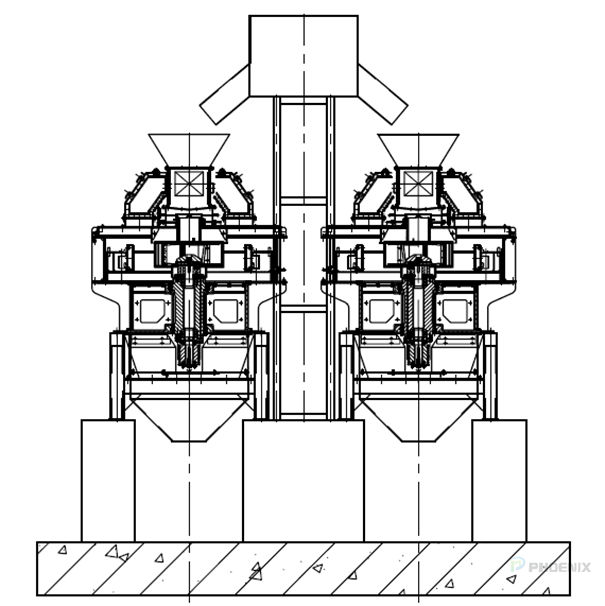 Installation sketch of sand making machine