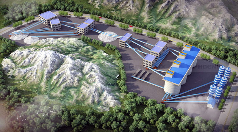 Limestone production line site renderings